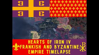 Hearts of Iron IV Frankish and Byzantine Empire Timelapse [upl. by Schwing]