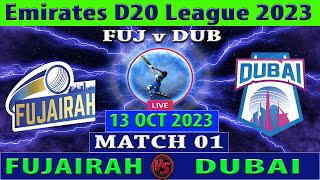 Fujairah vs Abu Dhabi  FUJ vs ABD  Emirates D20 League 2023  Cricket Info Live Commentary [upl. by Phoebe]