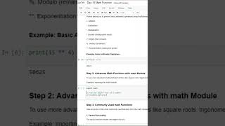 Math Module  100 Day of Python Programming  Day15 part 3 learnpython [upl. by Ingold]