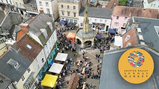 Shepton Mallet Sunday Market From Above [upl. by Natsirt]