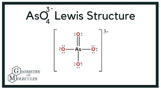 AsO4 3 Lewis Structure  How to Draw the Lewis Structure for AsO4 3 Arsenate Ion [upl. by Care]