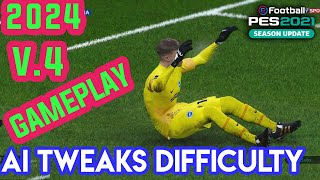 PES 2021 AI Tweaks Difficulty Gameplay v4 Season 2024 [upl. by Jabe]