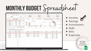 How to Track your Money  Monthly Budget Spreadsheet  Google Sheets Template Monthly Money Tracker [upl. by Assillem]