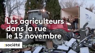 Les agriculteurs dans la rue le 15 novembre [upl. by Aciraa]