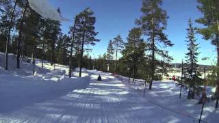 Winter Toboggan in Ounasvaara in Rovaniemi in Lapland Finland  tobogganing [upl. by Maxine]