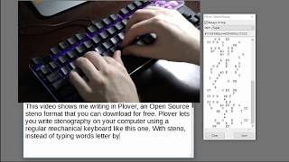 Typing in Plover a Free Stenotype Program You Can Use With Your Computer [upl. by Ahab]
