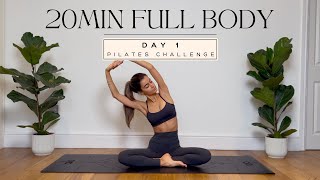 20MIN full body toning pilates workout  DAY 17DAY PILATES CHALLENGE  no equipment  LIDIAVMERA [upl. by Lauralee]