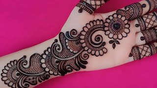 beautiful arabic mehndi designs for back hand side  new easy trending mehndi design for beginners [upl. by Odnomor]