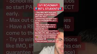 IVY ROADMAP INTERNATIONAL STUDENTS if you’re applying to an Ivy League college from outside of the [upl. by Nanaek]