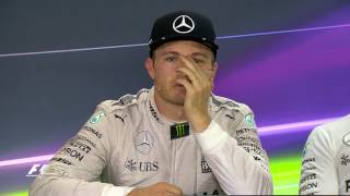 F1 Title Decider Rosberg and Hamilton Reaction [upl. by Nnylakcaj]