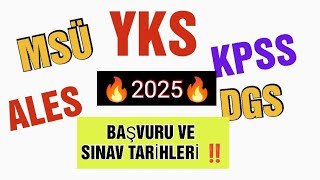 Yks 2025 ve diğer Ösym sınavları başvuru tarihleri yks2025 2025yks msü2025 kpss2025 dgs [upl. by Nnylsor114]