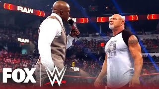 Goldberg hits Bobby Lashley with the Spear ahead of SummerSlam  MONDAY NIGHT RAW [upl. by Calva]