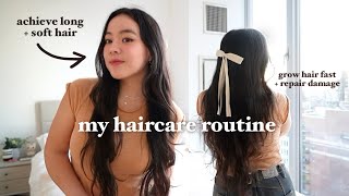 MY HAIRCARE ROUTINE FOR LONG  HEALTHY HAIR🚿🧖‍♀️ grow your hair faster amp repair damaged hair [upl. by Haliak441]