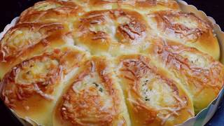 CHEESE BREAD  Scallions Cheese Soft Bread Recipe  Ninik Becker [upl. by Brabazon]