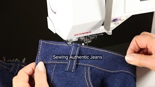 Sewing Jeans Part 13 Sewing Jeans Topstitching the Waistband [upl. by Aicilak]