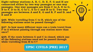 Q46 to Q482017 Eight railway stations A B C D E F G and H are connected either by twoway [upl. by Stetson]