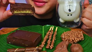 ASMR  CHOCOLATES FEAT VIRAL DUBAI CHOCOLATE BAR  Eating sounds No talking [upl. by Yate395]