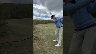 Right handed golfer tries left handed golfer golfskill golfswing [upl. by Ibbor]