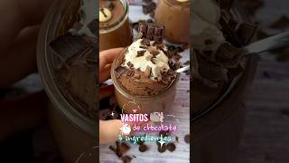 Vasitos de chocolate con solo 3 ingredientes 😍💖 recetas recetasfaciles chocolate [upl. by Delphinia]