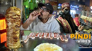 PINDI STREET FOOD IN PAKISTAN  Mamoo Burger Majeed Nihari amp BABA Karahi [upl. by Ferdinande]