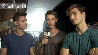 Ryan Taylor  Corneliani Backstage  Milan Mens Fashion Week Spring 2012  FashionTV  FTVcom [upl. by Girish]