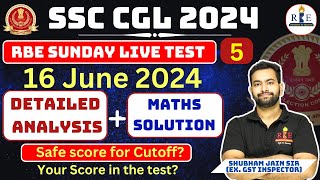 RBE SSC CGL 2024 Live Mock Test 5 Analysis and Solution SSC CGL 2024 Maths practice Mix [upl. by Thomasa583]