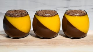 Chocolate mango cream dessert panna cotta in cups [upl. by Katey76]