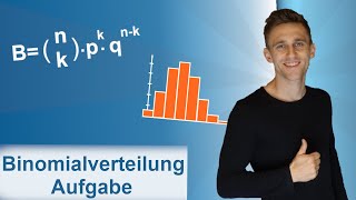 Binomialverteilung Aufgabe mit Lösung durch Histogramm und Formel Stochastik Oberstufe Abitur [upl. by Anidan376]