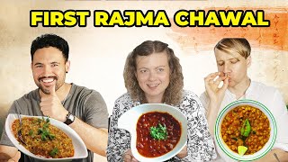 Foreigners Try Indian Food  VEGAN  For The First Time  RAJMA CHAWAL  DAL TADKA  DAL MASH [upl. by Rosecan]