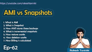 EP62  AMI vs Snapshots  Incremental Snapshots  Backups  Rakesh Taninki  in Telugu [upl. by Nyl470]