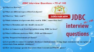 Java Database ConnectivityJDBC Interview Questions – 70 out of 140 [upl. by Sneed]