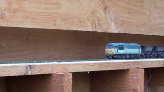 DCC sound 56056 in the garden with HAA coal hopper rake [upl. by Nilauqcaj]