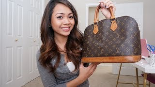 Whats in my bag tag Louis Vuitton Alma Monogram PM  Charmaine Dulak [upl. by Bathesda]