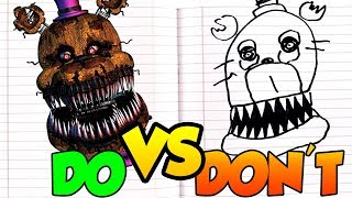 DOs amp DONTs Drawing Five Nights At Freddys 4 In 1 Minute CHALLENGE [upl. by Akilat]