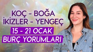 Koç  Boğa  İkizler  Yengeç  15  21 Ocak Burç Yorumları  Astroloji Gurusu [upl. by Ocicnarf]