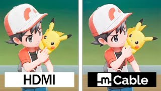 Pokémon Lets Go  HDMI vs MCABLE  Antialiasing Comparison Dientes de sierra [upl. by Ahsima]