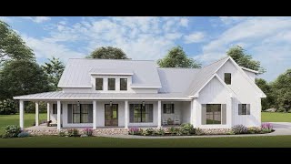 MODERN FARMHOUSE PLAN 04100263 WITH INTERIOR [upl. by Enela371]