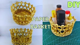 Easy and Simple  How to Make Baskets From Waste Paper  Handycrafts [upl. by Tcideneb807]