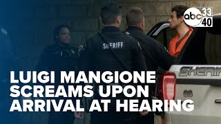 Luigi Mangione screams as he arrives for extradition hearing [upl. by Osyth]