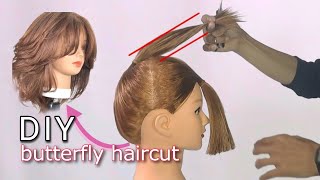 DIY Butterfly haircut layered haircutcara potong rambut layer butterfly [upl. by Aicaca]