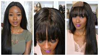 Quick and Easy ClipIn Bangs w West Kiss Hair [upl. by Atik]