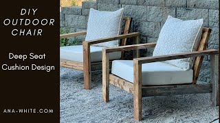 DIY Outdoor Chair with Deep Seat Cushion Design anawhite outdoorchair diyprojects [upl. by Norat]