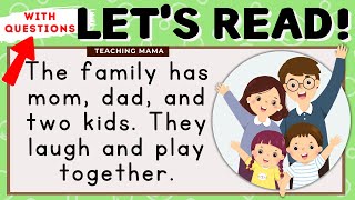 LETS READ  READING COMPREHENSION  PRACTICE READING SIMPLE ENGLISH FOR KIDS  TEACHING MAMA [upl. by Andel370]