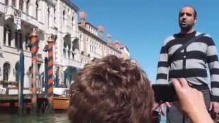 Gondola ride with accordian and singer performing quotVolarequot Venice 232013 [upl. by Aeret]