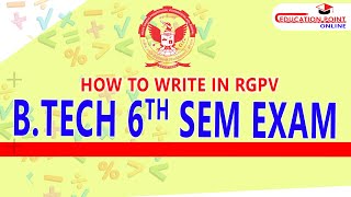 How to Write in RGPV BTech 6th Semester Exam [upl. by Lodovico]