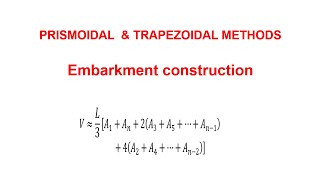 Earthwork calculations using Prismoidal and Trapezoidal volume formulas [upl. by Angy]