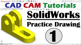 SolidWorks Basic Practice Drawing Exercise for Beginners  1 [upl. by Relyhs]