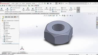 Como Hacer Una Tuerca Basico en Solidworks 2018 Commando THREAD [upl. by Vary]