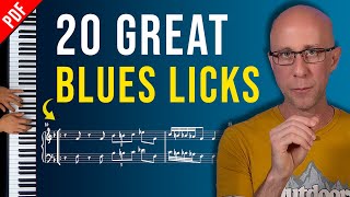 20 Great Blues Licks Exercise  Learn Jazz Piano Beginners to Advanced [upl. by Yasnil54]