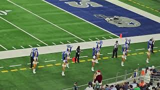 Dallas Cowboys Cheerleaders group 4 Armani Lea Charley 4th q sideline dances 111024 [upl. by Phelps]